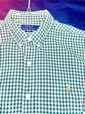Polo Ralph Lauren, Green & White Gingham Button-Down Shirt
